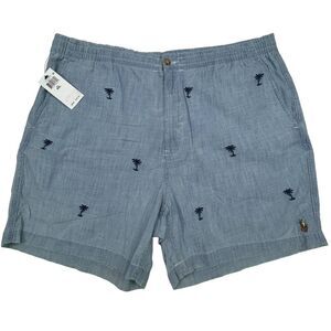 New POLO Ralph Lauren Men US XXL Denim Shorts Casual Rubber Band Beach
